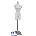 Deluxe Female 3/4 Torso - Ladies Size 5/6 w/ Hanging Loop and Accompanying Stand